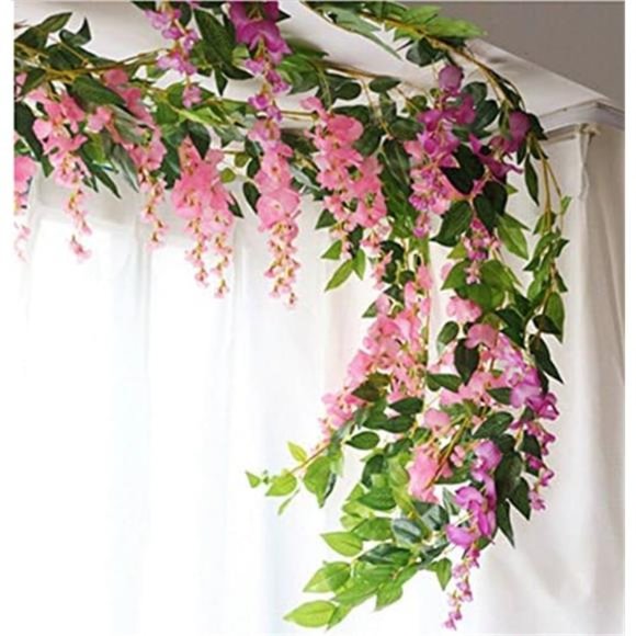 4Pcs 6.6Ft/Piece Artificial Flowers Silk Wisteria Garland Artificial Wisteria - Picture 4 of 7